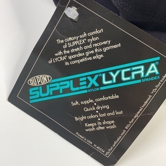 Vintage L.L. Bean Black Supplexlycra Nylon Spandex Padded Bike Shorts NWT XL - Picture 7 of 7